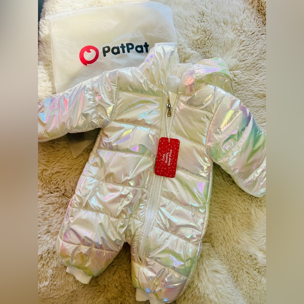 PatPat Shimmering Cream Baby Snowsuit